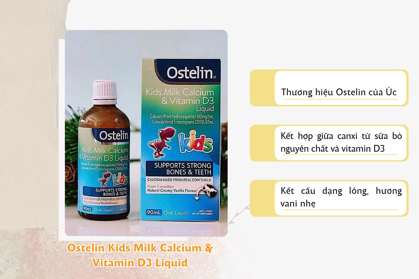 Canxi Ostelin Kids Milk Calcium & Vitamin D3 Liquid