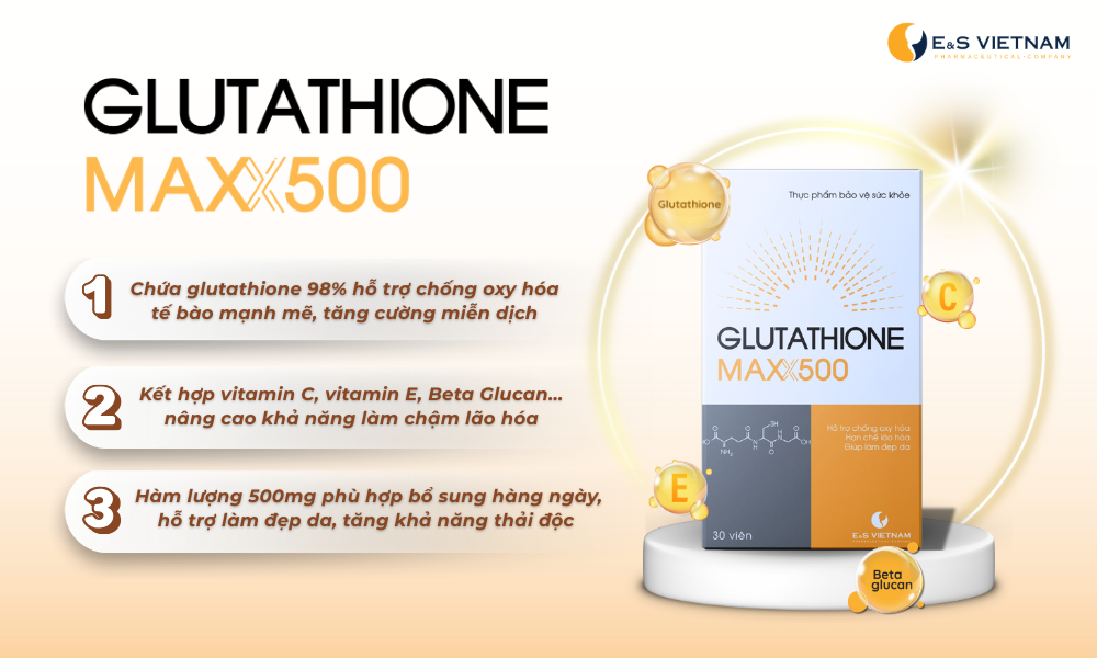 Glutathione Maxx 500 giúp chống oxy hóa mạnh mẽ