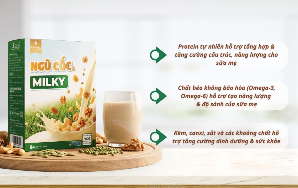 Các sản phẩm ngũ cốc lợi sữa kết hợp các loại hạt dinh dưỡng theo tỷ lệ hỗ trợ cải thiện chất lượng sữa phù hợp