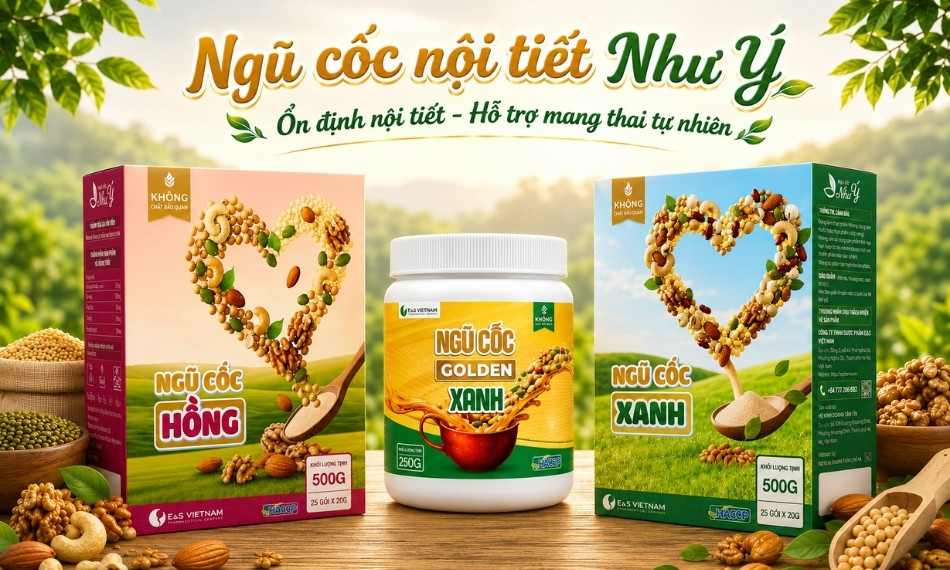 Ngũ cốc nội tiết Như Ý với thành phần hạt tự nhiên tuyển chọn