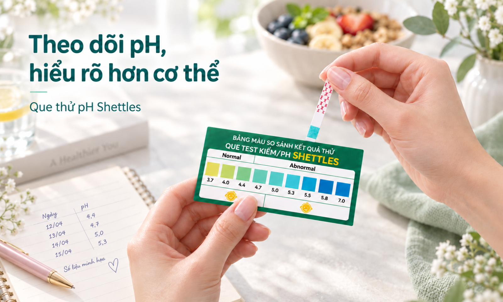 Que thử kiềm phù hợp đo độ pH vùng kín