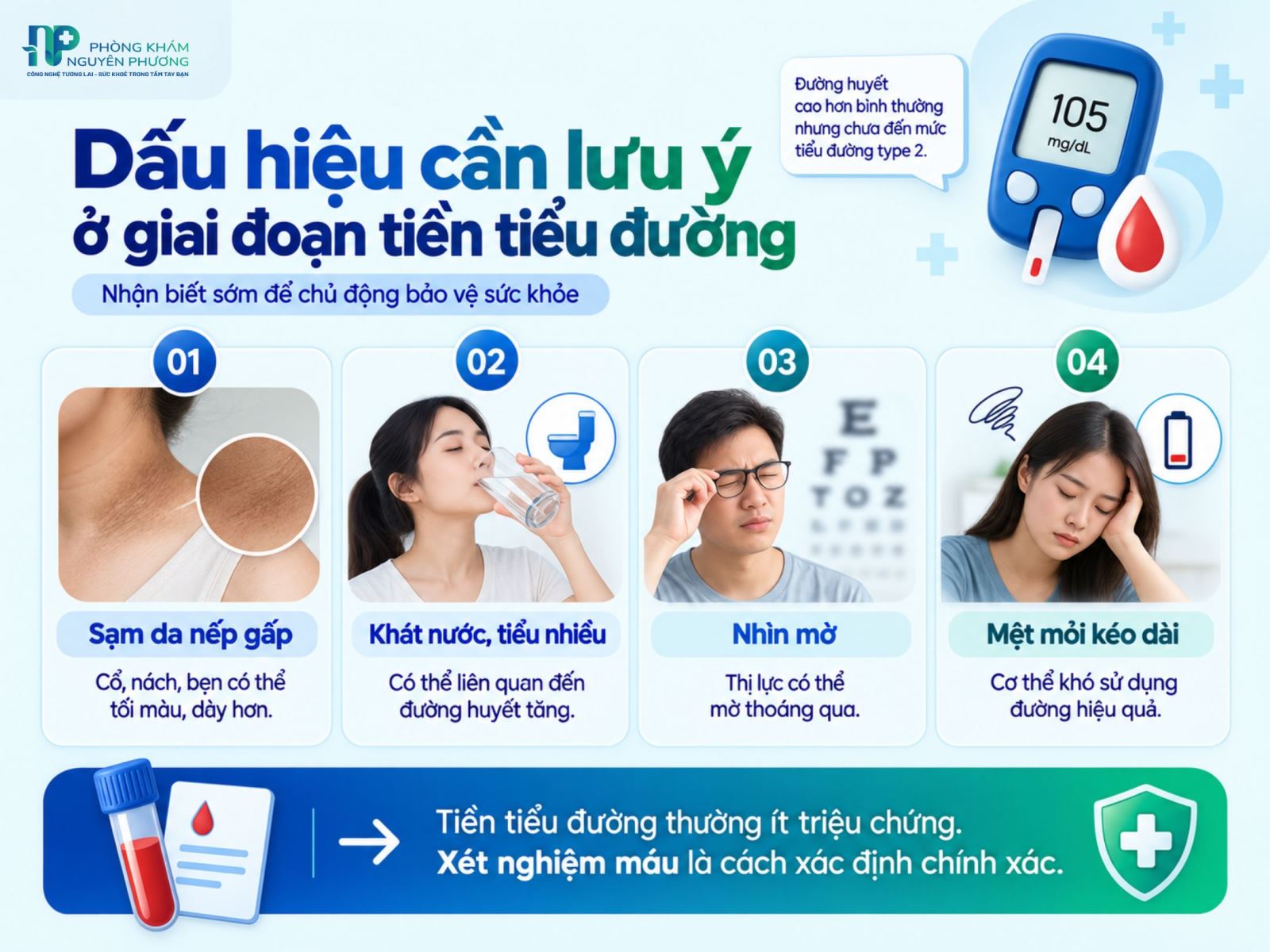 Dấu hiệu tiền tiểu đường cần lưu ý và tầm quan trọng của xét nghiệm máu định kỳ