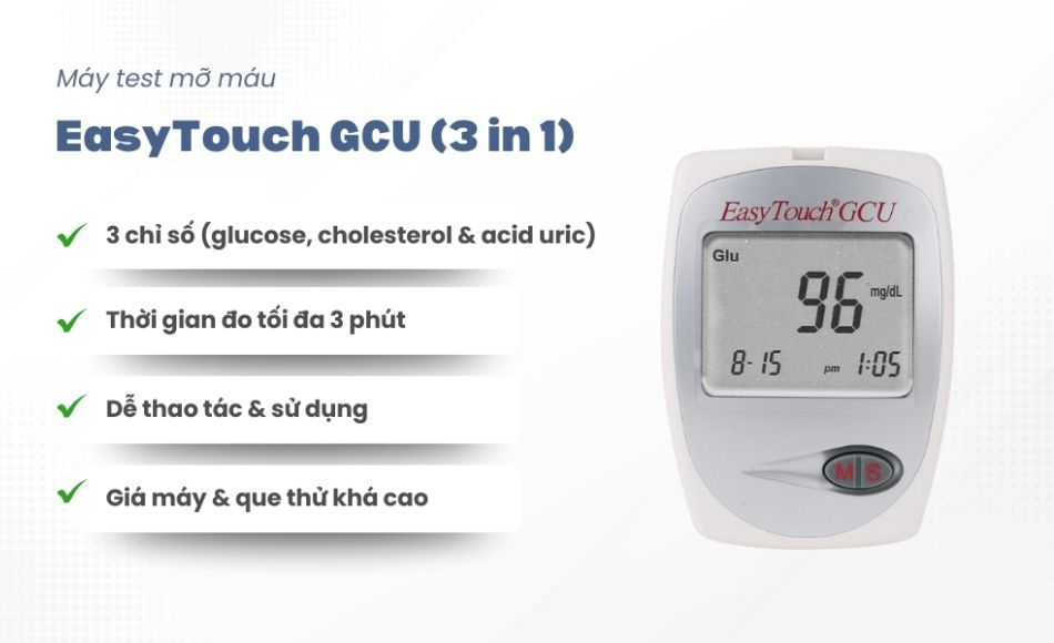 Máy test mỡ máu EasyTouch GCU (3 in 1)