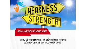 VÍ DỤ VỀ 10 ĐIỂM MẠNH VÀ ĐIỂM YẾU KHI PHỎNG VẤN NÊN CHIA SẺ VỚI NHÀ TUYỂN DỤNG 