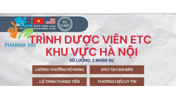 [Boston Pharma] tuyển dụng TDV ETC địa bàn Hà Nội