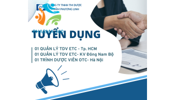 Quản lý tTDV ETC HCM, Quản lý TDV Đông Nam Bộ., Trình dược viên OTC Hà Nội