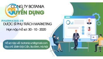 [ Công ty Botania ]tuyển dụng dược sĩ phụ trách marketing 