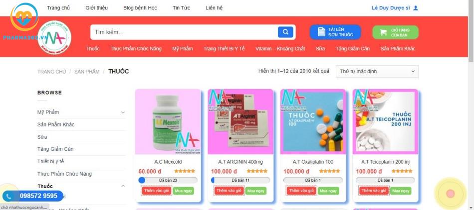 Nhà thuốc Ngọc Anh - Nhà thuốc online uy tín hàng đầu
